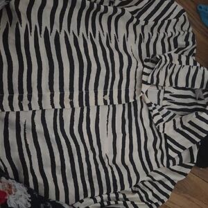 H&M Black and White Striped Button Down Shirt